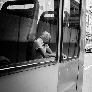 man on bus